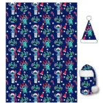 Stitch deken met kerstmuts Hat: 25 x 43 cm Blanket: 100 x 140 cm